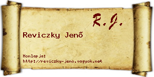 Reviczky Jenő névjegykártya